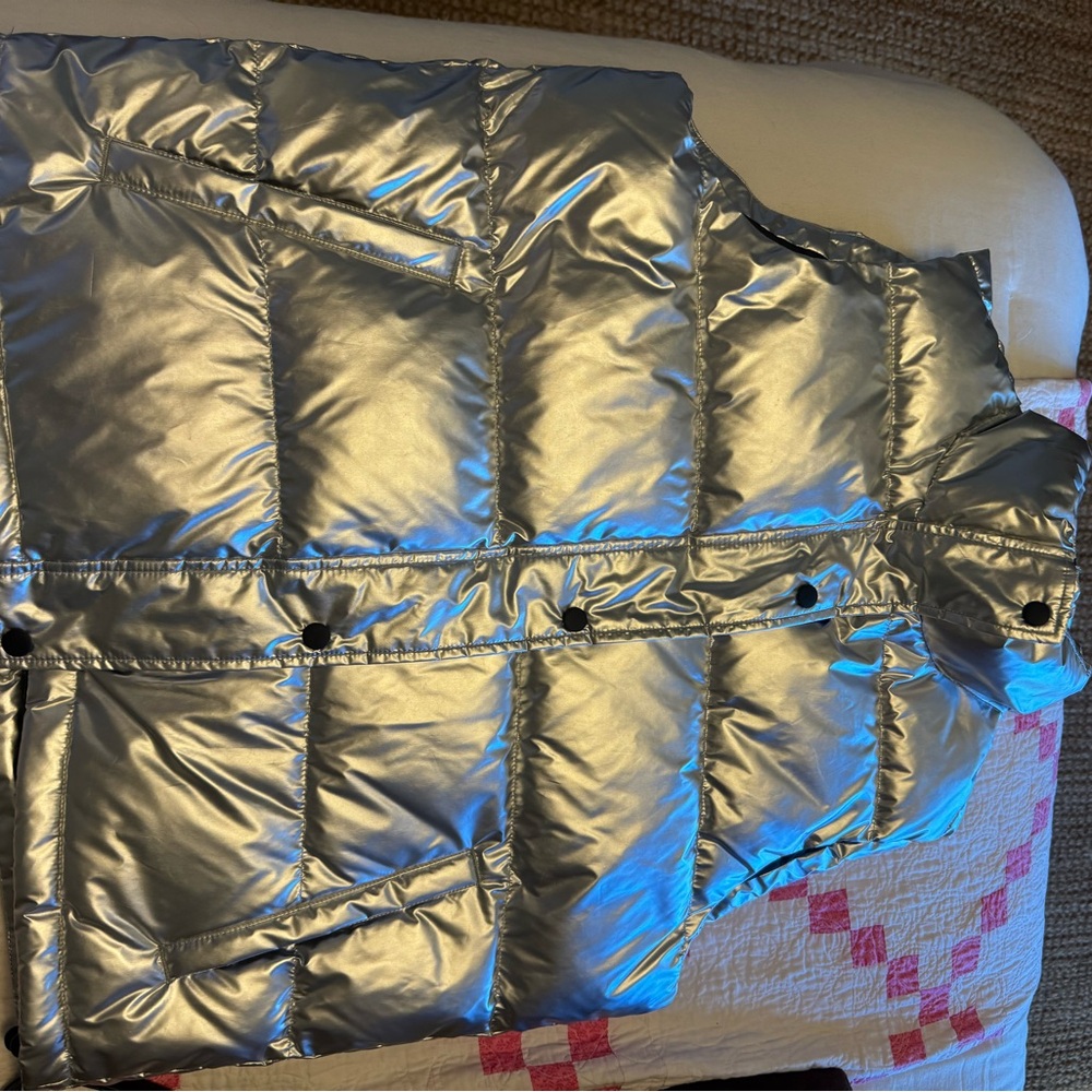 AND Metallic Silver Puffer Jacket